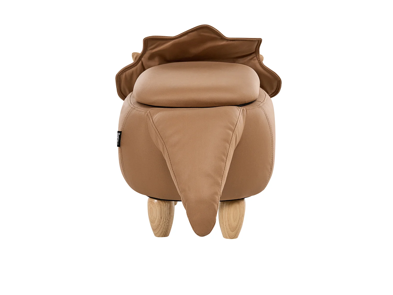 Tabouret de rangement animal TRICERATOPS Dinosaure Tissu Marron