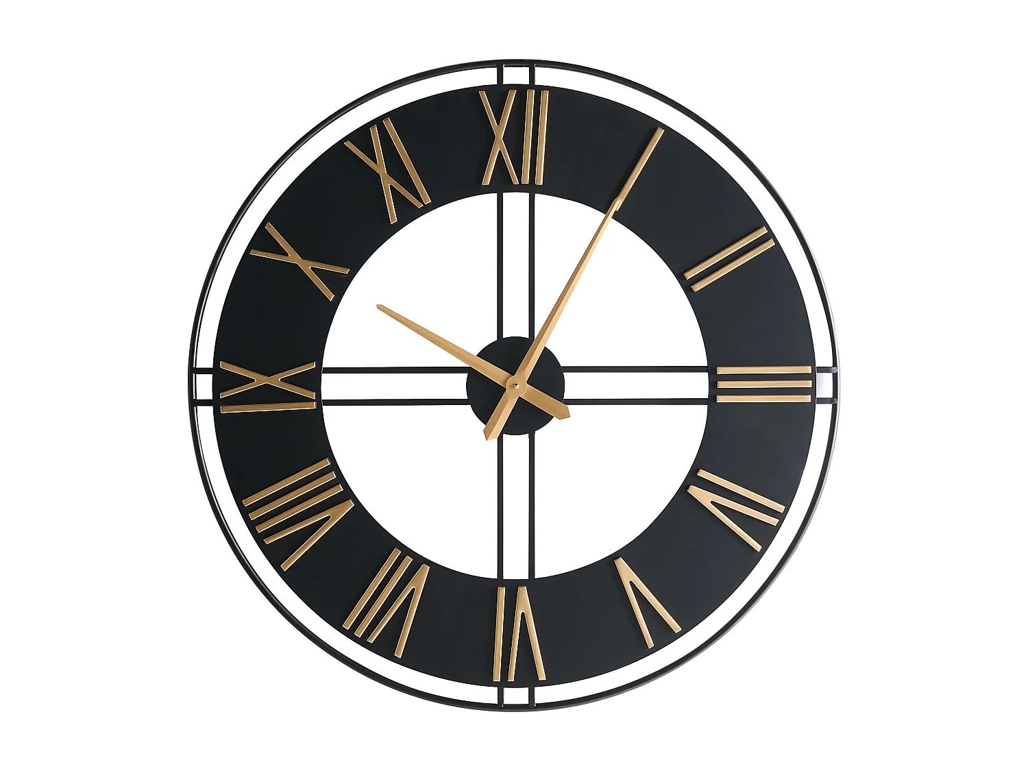 Horloge murale PERIGNY 80 cm Métal Noir