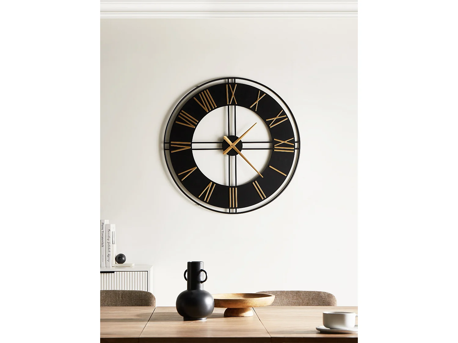 Horloge murale PERIGNY 80 cm Métal Noir