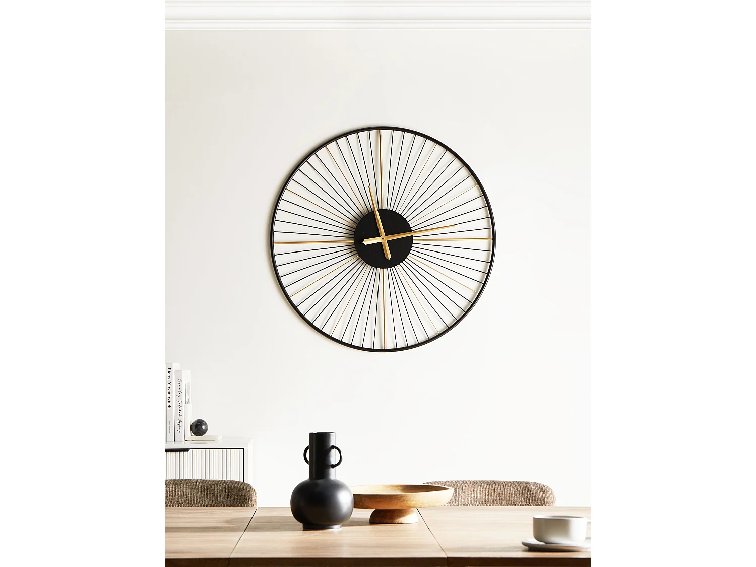 Horloge murale SAZAIS 80 cm Métal Noir