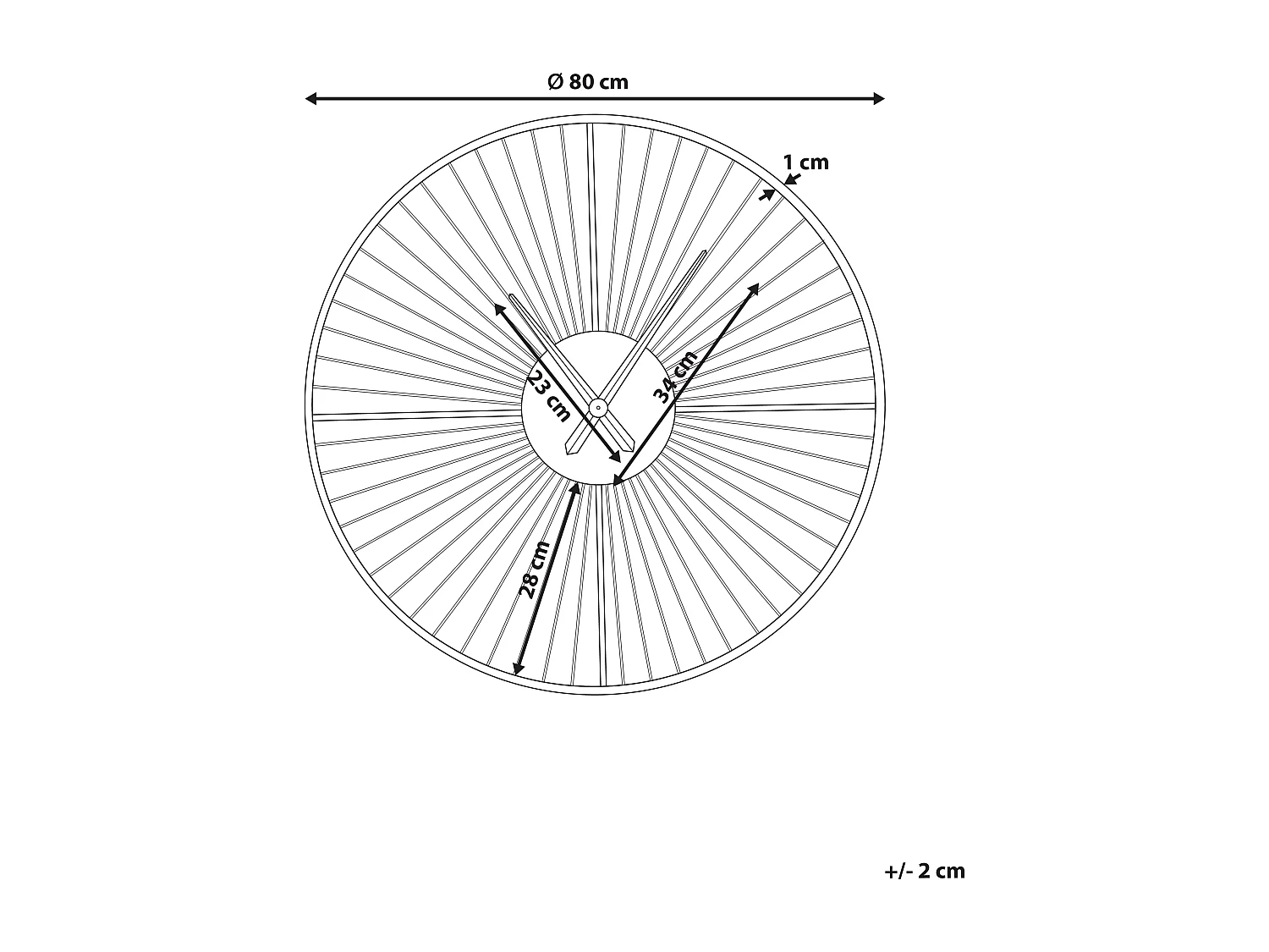 Horloge murale SAZAIS 80 cm Métal Noir