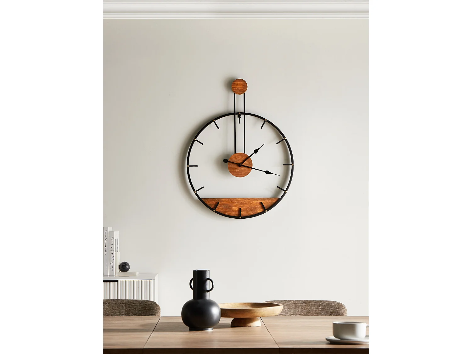 Horloge murale TAUGON 60 cm Métal Noir