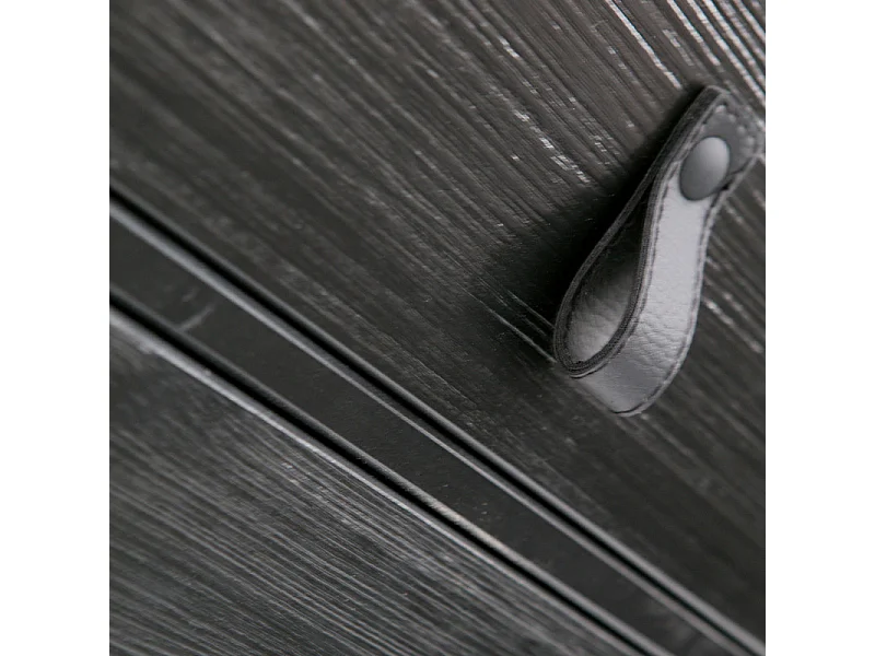 Table de chevet en bois avec tiroir et porte couleur noir GEARID