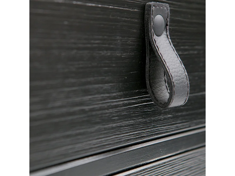 Table de chevet en bois avec tiroir et porte couleur noir GEARID