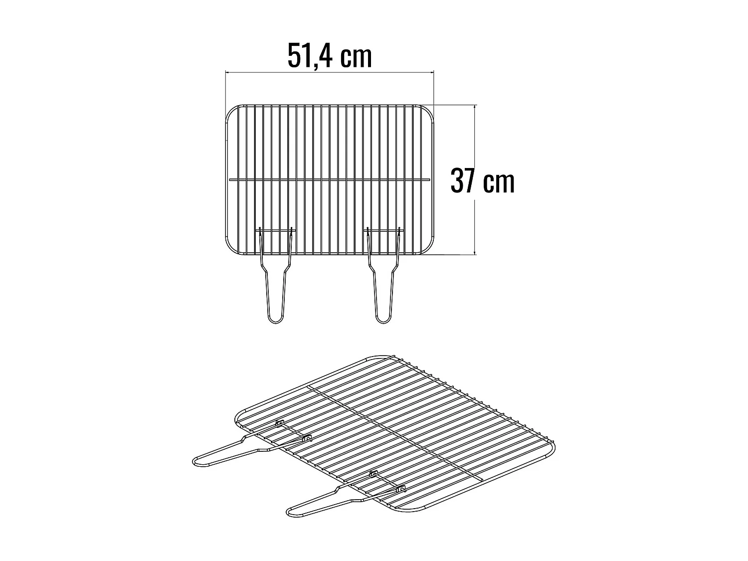 Rejilla rectangular simple de acero cromado