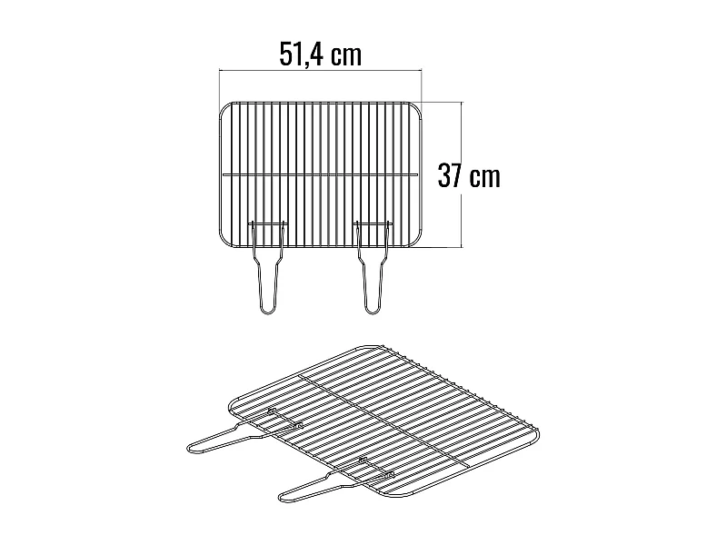 Grille simple rectangulaire en acier chromé