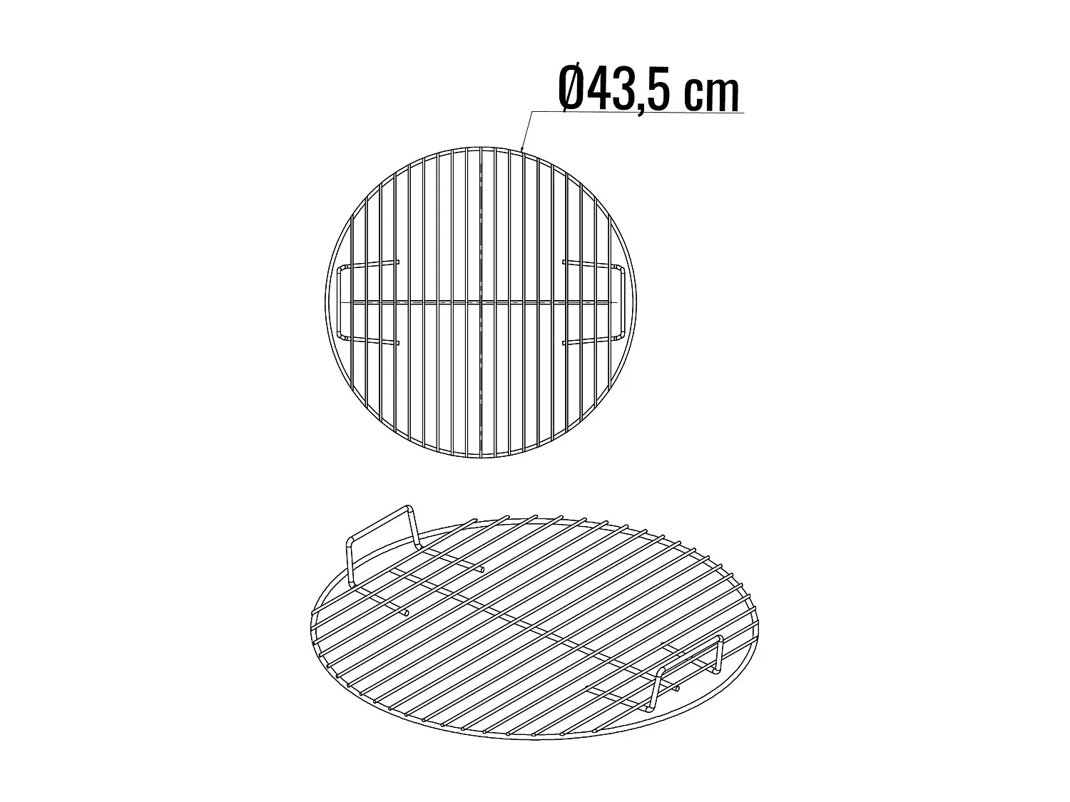 Grille ronde 43,5 cm pour barbecue