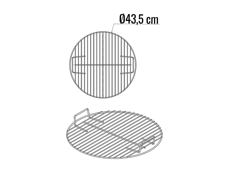 Grille ronde 43,5 cm pour barbecue