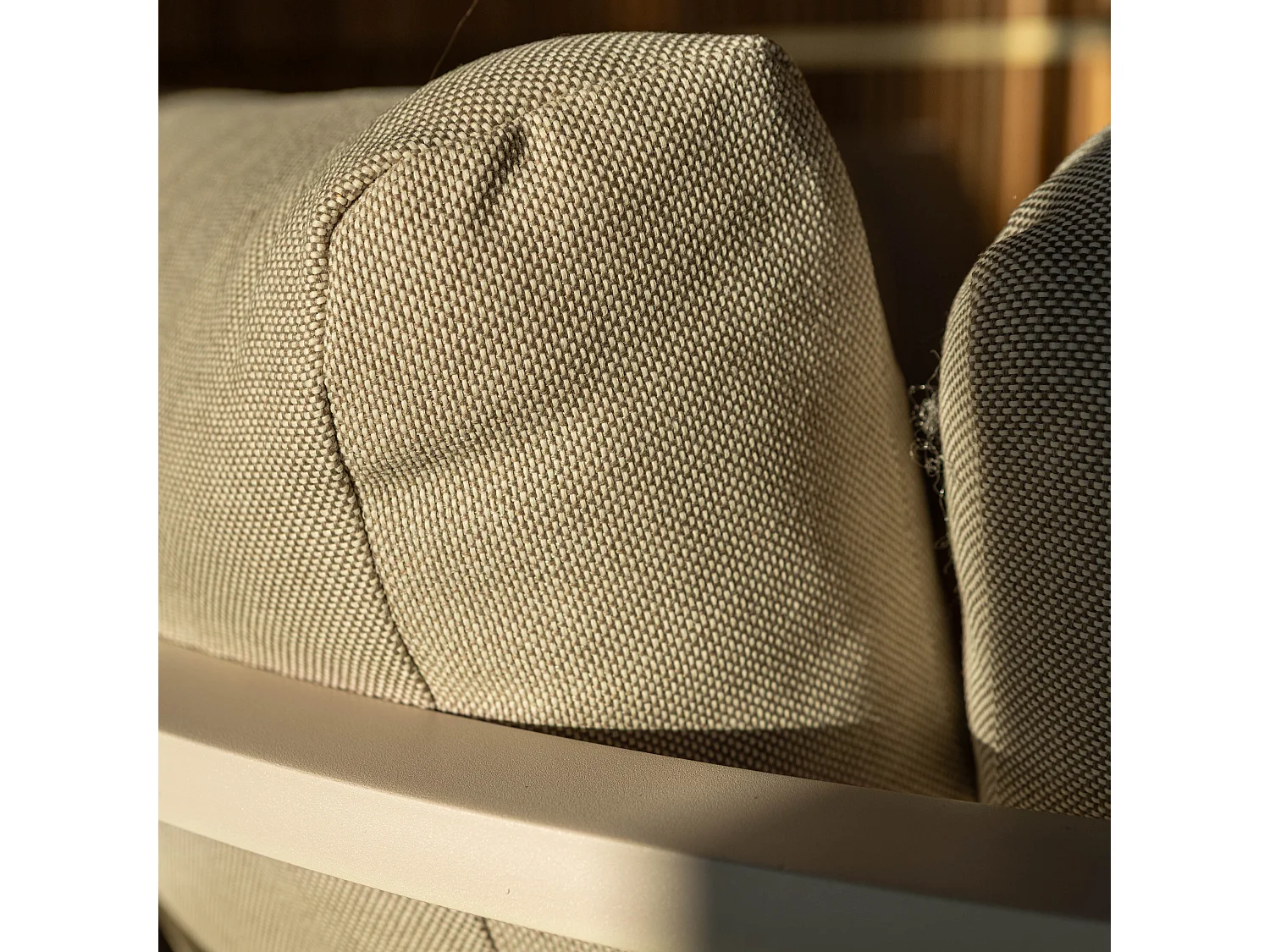 Now's Home - Salon De Jardin D'angle Aluminium  Sable Coussin En Olefine  Panama