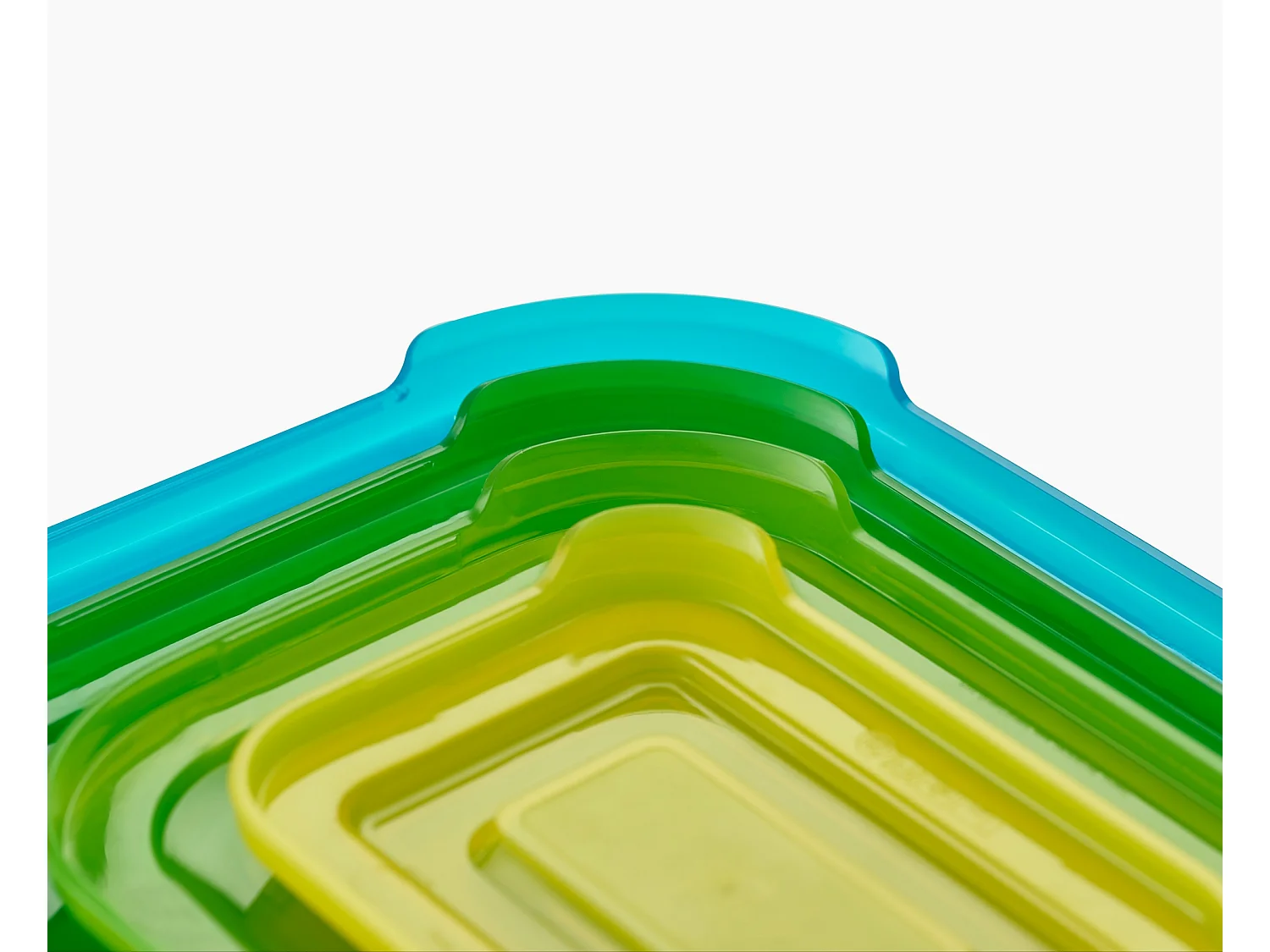Nest™ Glass Storage van Joseph Joseph, set van 4 stapelbare glazen containers met luchtdichte deksel, capaciteit van 230 ml tot 1,85 L, geschikt voor magnetron