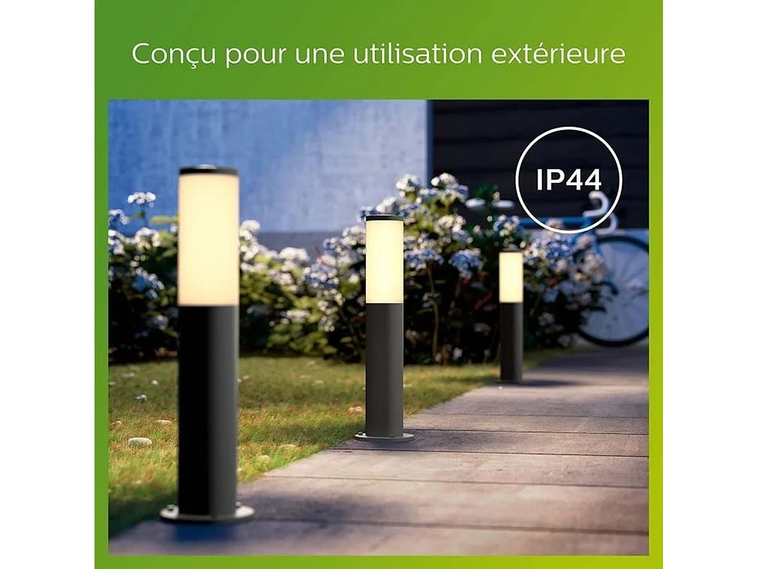 Borne extérieure PHILIPS Utrecht - Métal - LED - 1x20W - Gris - Contemporain - Design