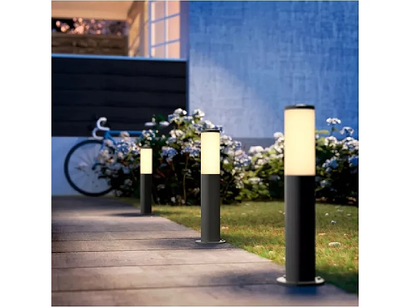 Borne extérieure PHILIPS Utrecht - Métal - LED - 1x20W - Gris - Contemporain - Design