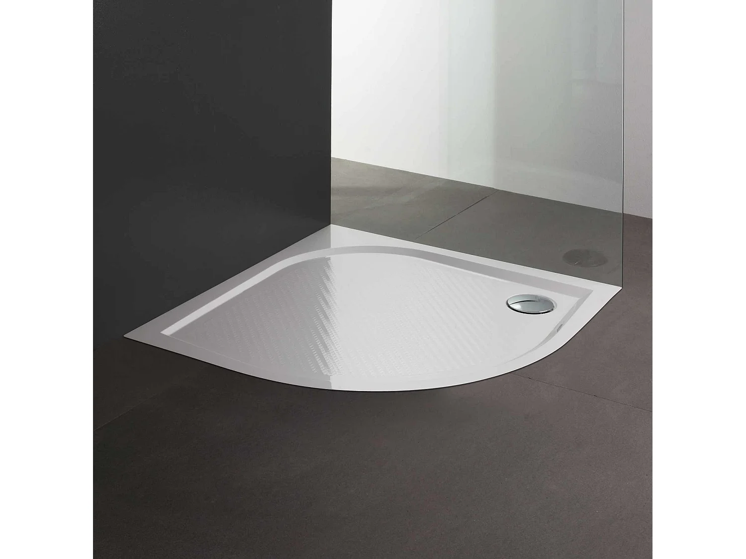 Receveur De Douche Fin Semi-Circulaire En Résine 80 Cm | Klio