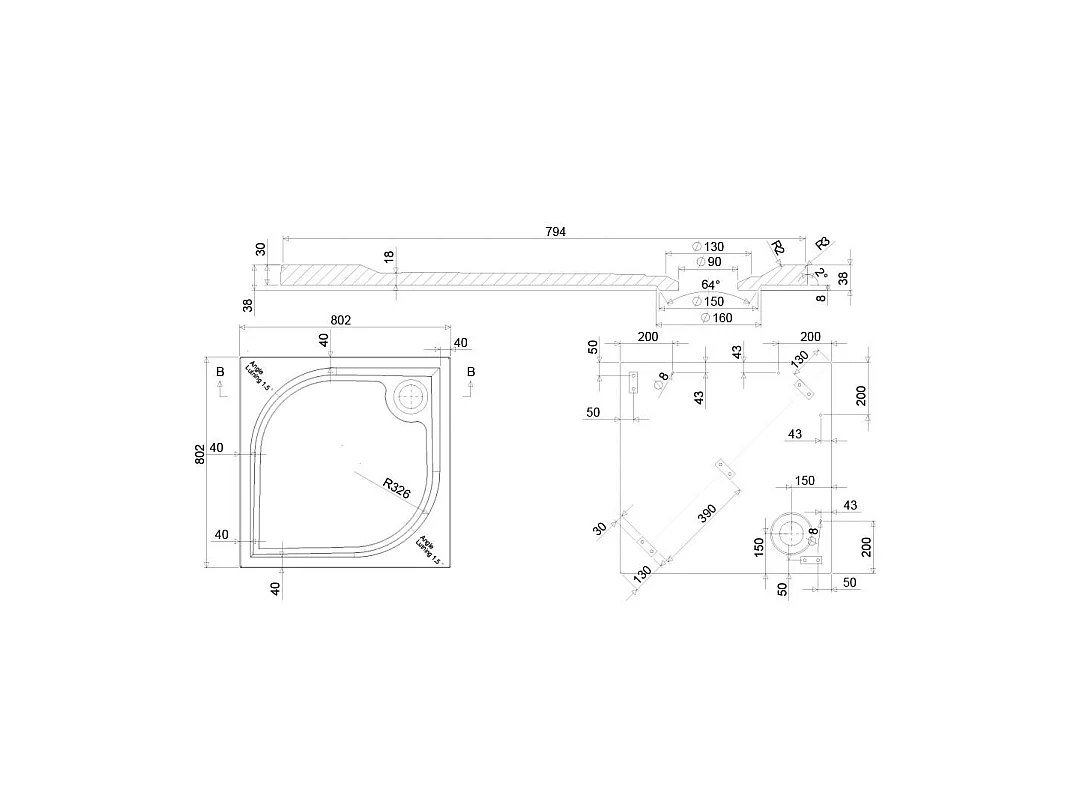 Receveur De Douche En Résine 80X80 Extra Plat | Klio