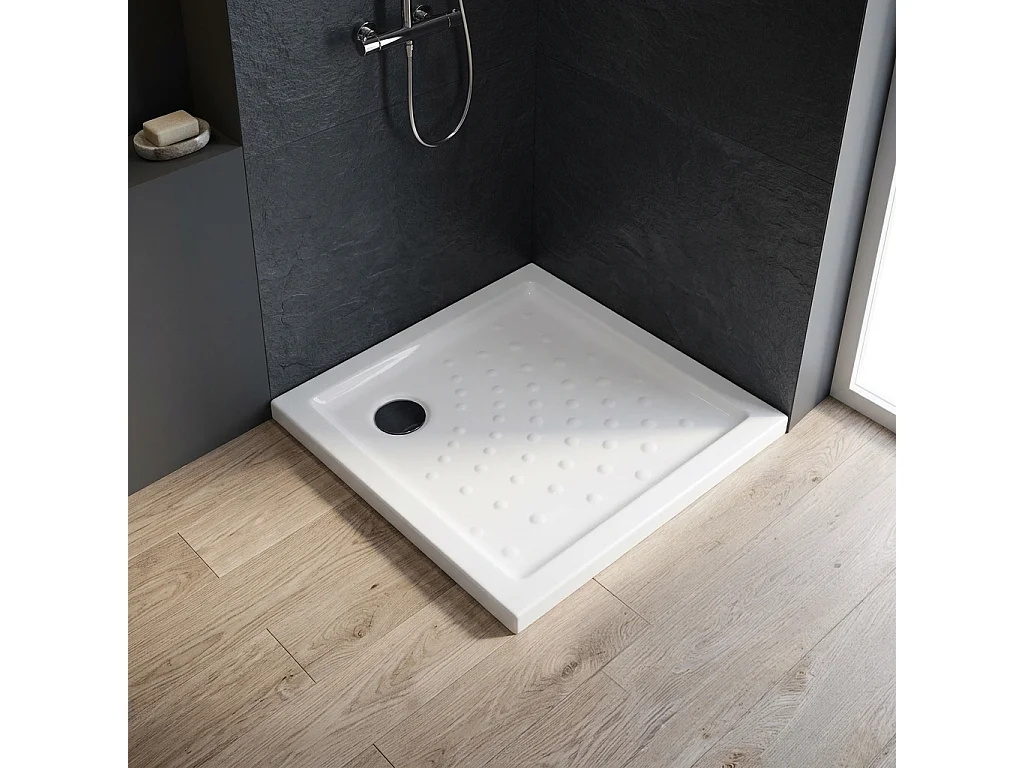 Receveur De Douche En Céramique Antidérapant 90X90 Carré H6 | Malta