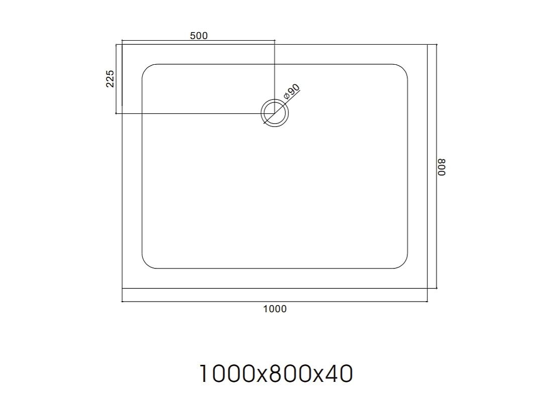 Bac À Douche En Acrylique Blanc 100X80 | Alba