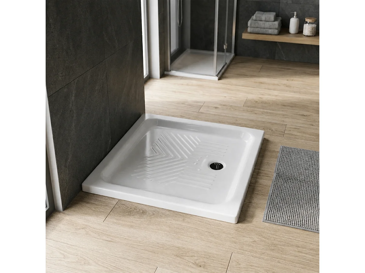 Receveur De Douche En Céramique Rectangulaire 70X90 Cm | Topazio