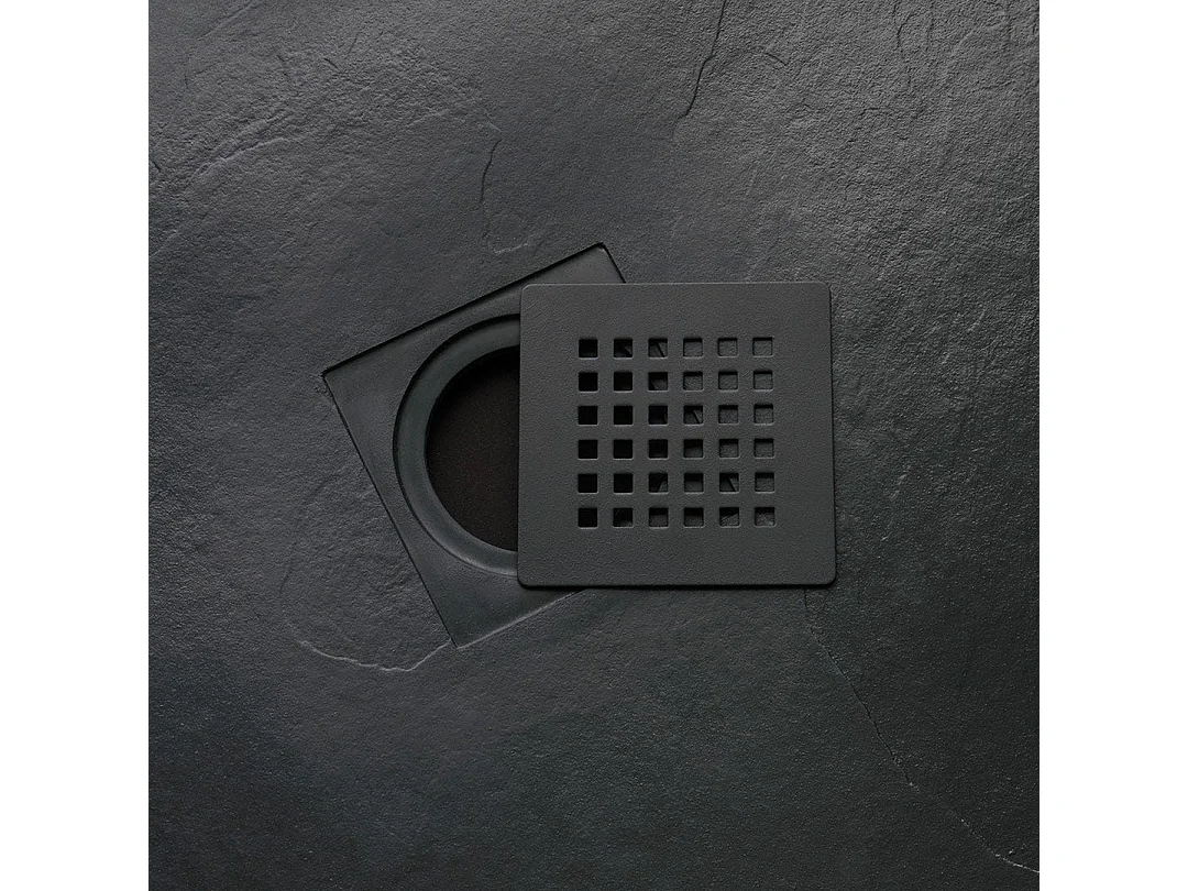 Plateau De Douche 80X80 En Résine Gris Anthracite Réductible | Muse