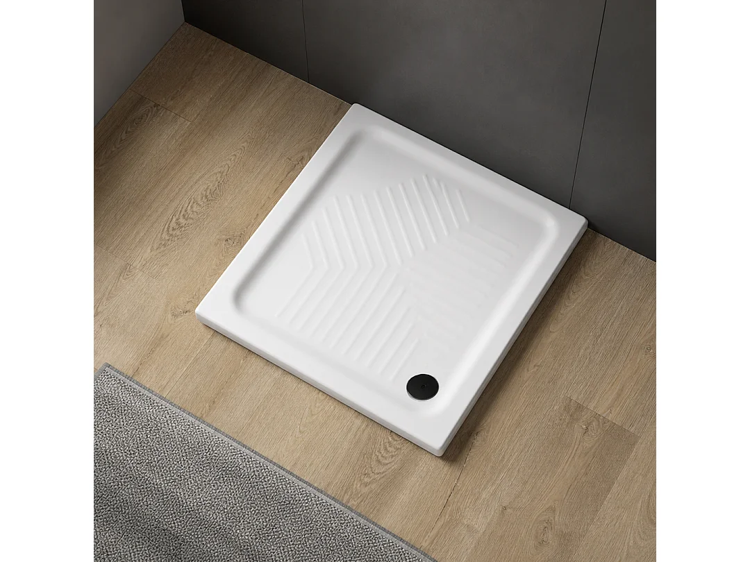 Receveur De Douche En Céramique Carré 80X80 Cm Antidérapant | Topazio