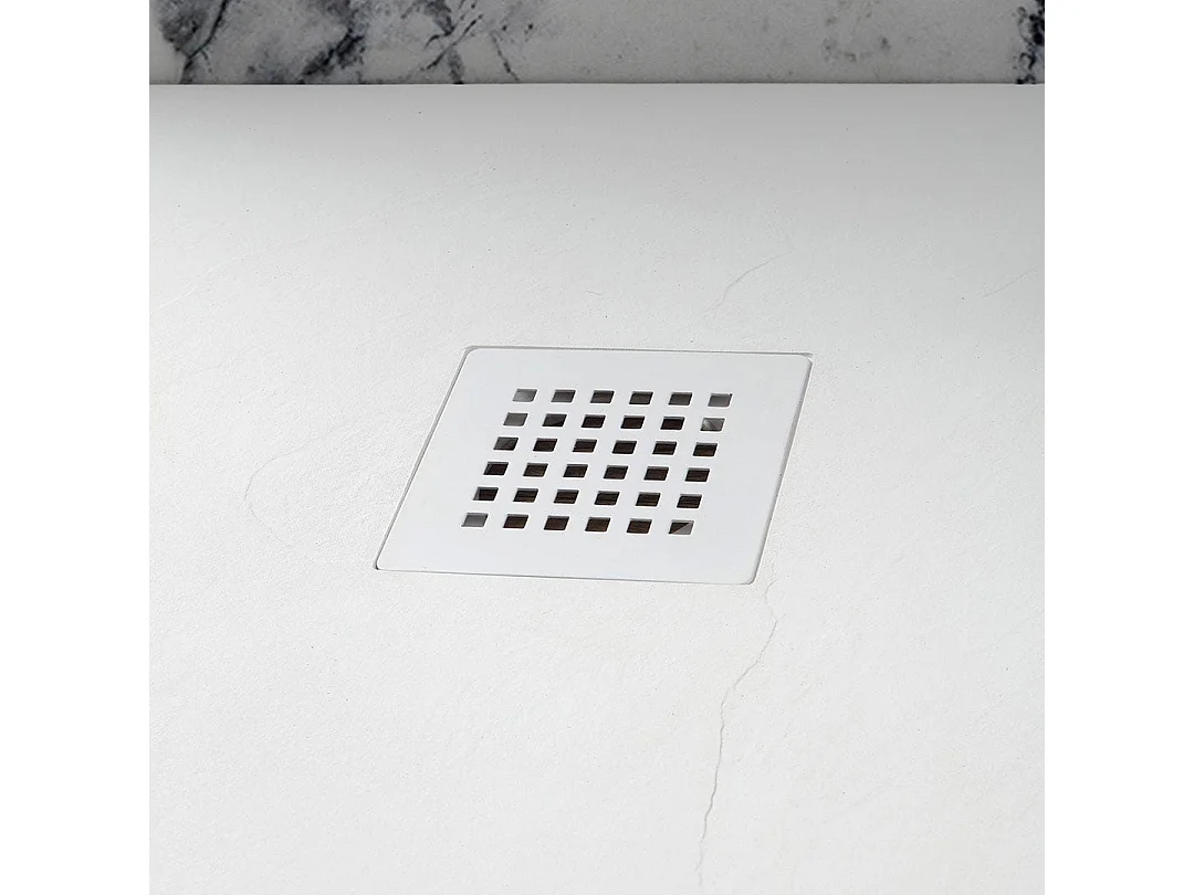 Receveur De Douche 80X80 En Résine Blanche Effet Pierre | Muse