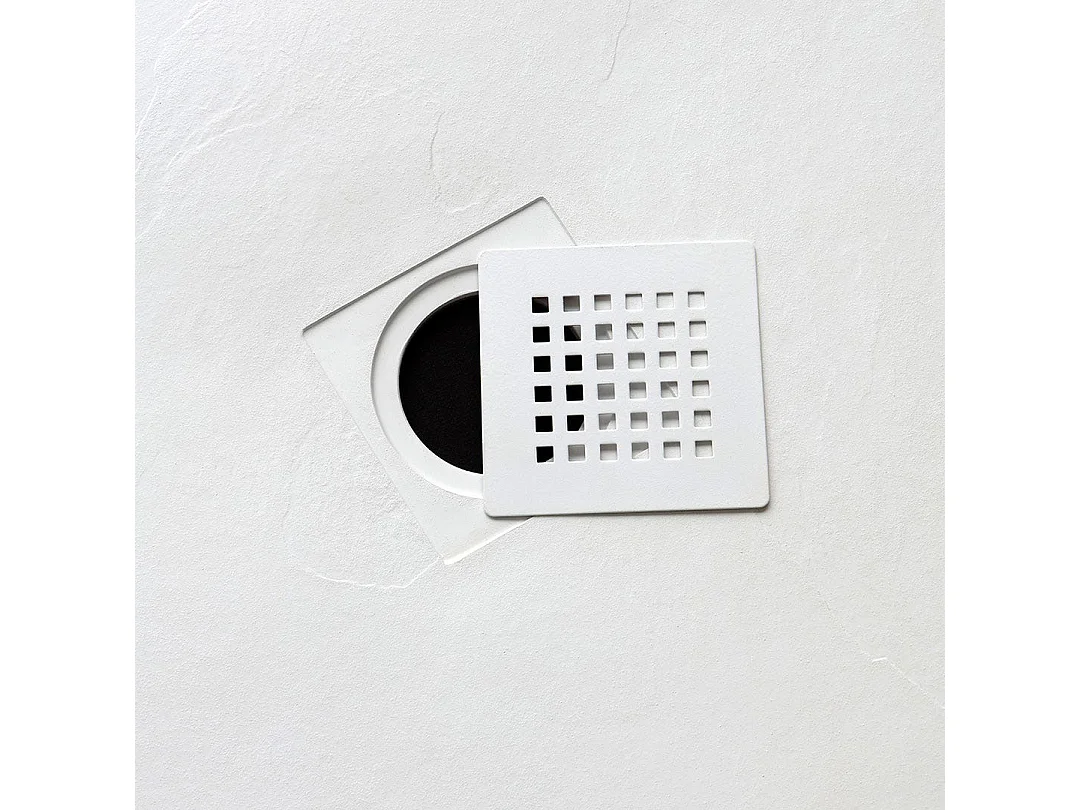 Receveur De Douche 80X80 En Résine Blanche Effet Pierre | Muse