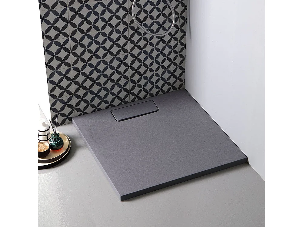 Receveur De Douche Anthracite 80X80 En Résine Fine | Mart
