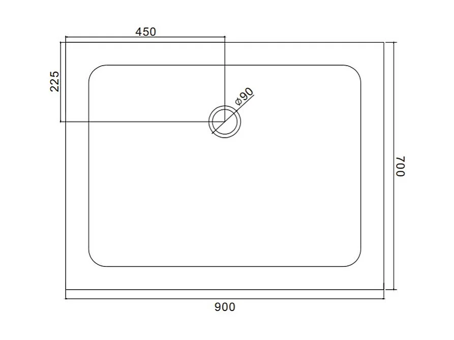 Receveur De Douche 70X90 Acrylique Et Abs Blanc | Alba