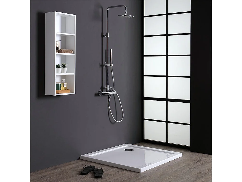 Bac À Douche Carré 90X90 Cm Acrylique Fin Et Abs Blancs | Alba