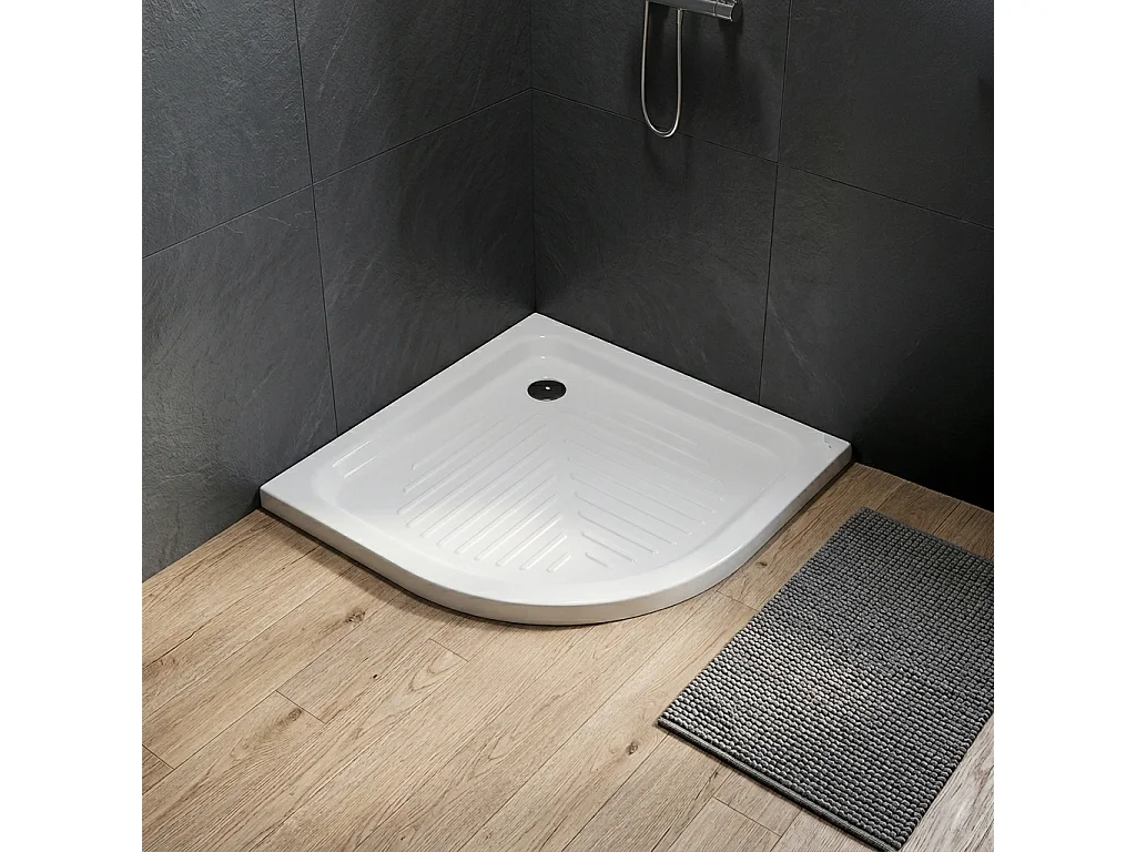 Receveur De Douche 90 Cm Angulaire Semi-Circulaire En Céramique | Topazio