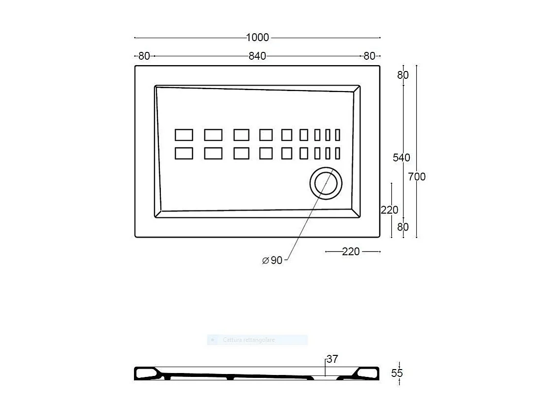 Receveur De Douche Traditionnel 70X100 Extra Plat En Céramique | Linea
