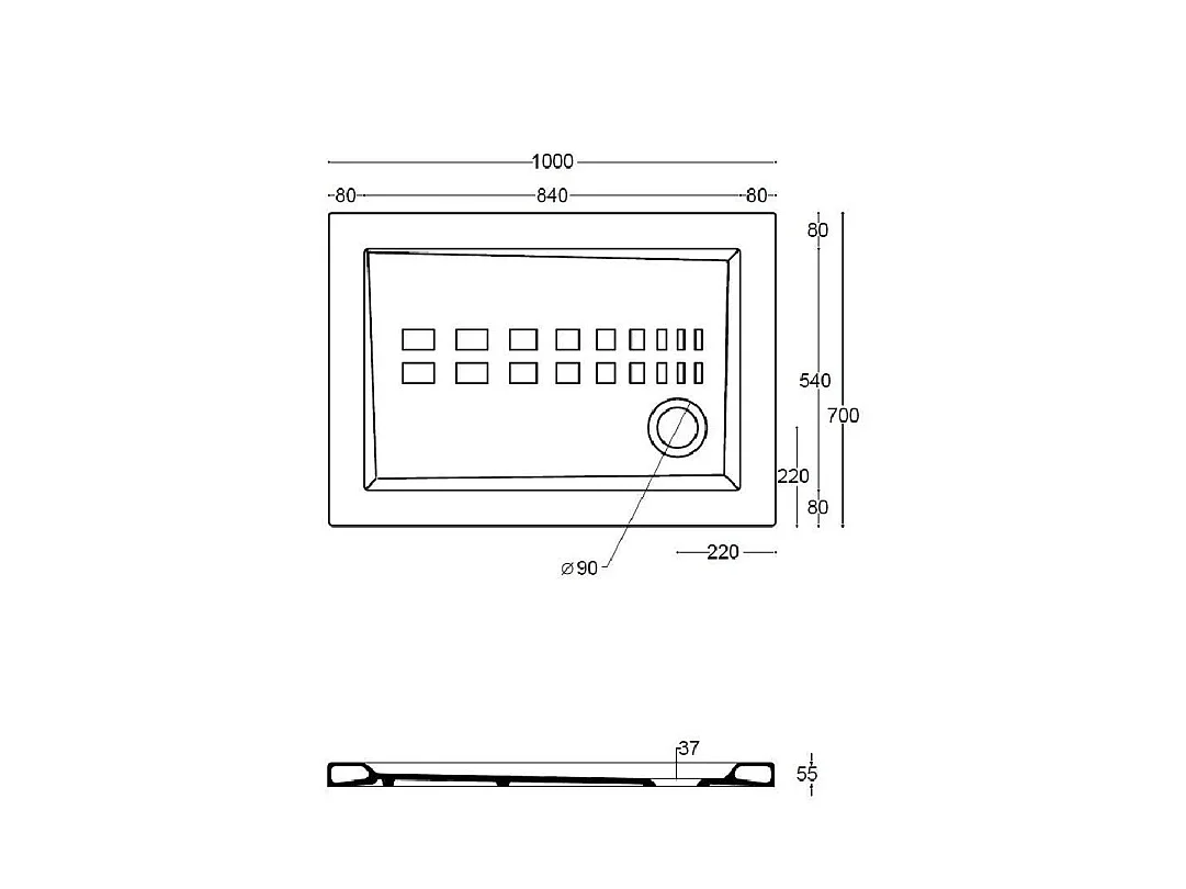 Receveur De Douche Traditionnel 70X100 Extra Plat En Céramique | Linea