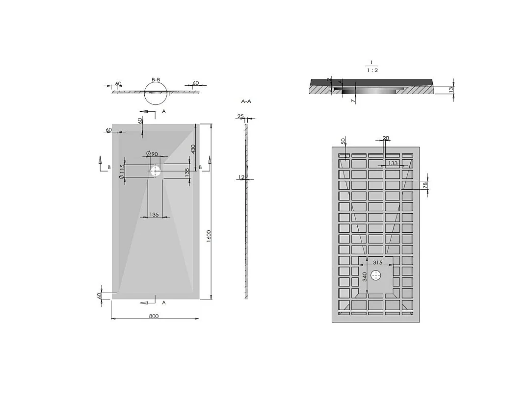 Receveur De Douche 160X80 H 2,5Cm En Résine Blanc Effet Pierre | Muse