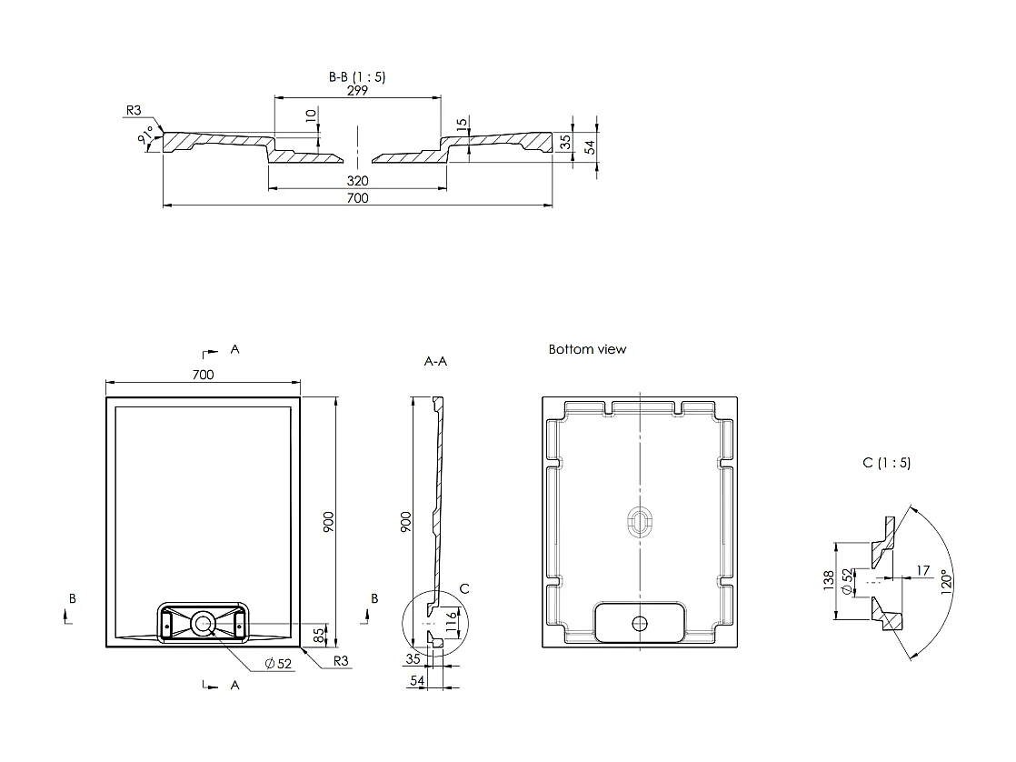 Receveur De Douche 70X90 Résine Effet Pierre Beige | Mart