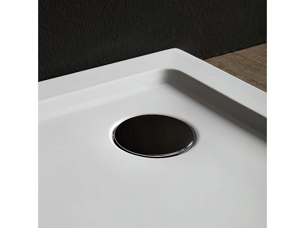 Receveur De Douche Semi-Circulaire De 80 Cm En Acrylique Et Abs Blancs | Alba