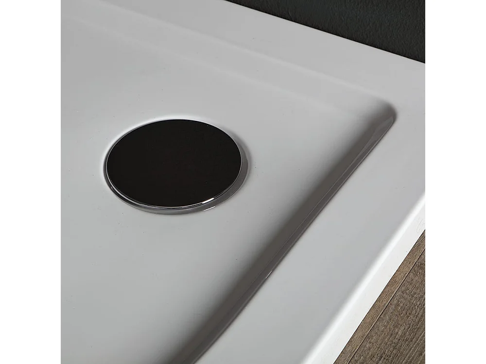 Receveur De Douche Semi-Circulaire De 80 Cm En Acrylique Et Abs Blancs | Alba