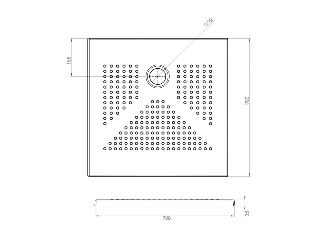 Receveur De Douche Mince 3Cm 90X90 Céramique Antidérapante| Delfino