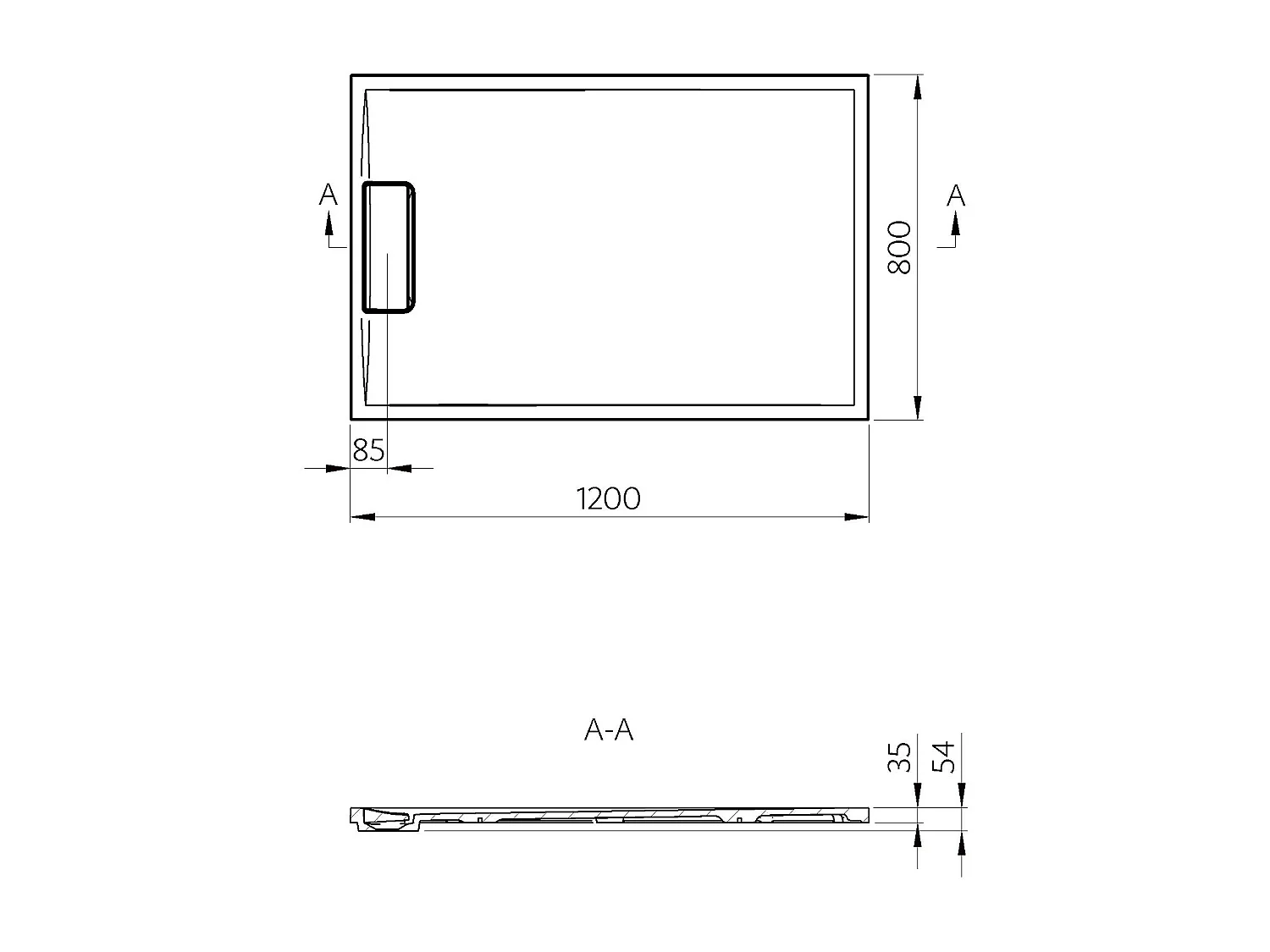 Receveur De Douche En Résine Gris Ardoise 80X120 Cm Effet Pierre | Mart
