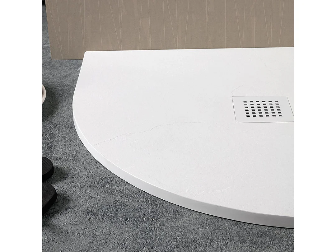 Plateau De Douche Demi-Circulaire 80X80 Blanc En Résine | Muse