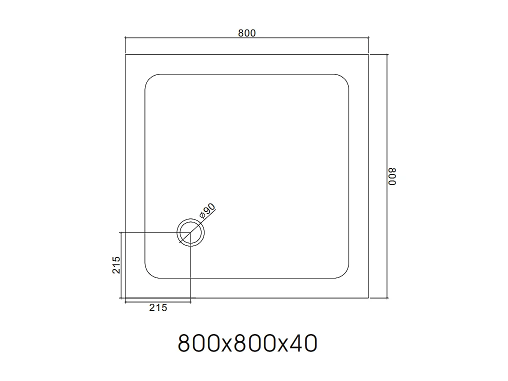 Bac À Douche Carré 80X80 Cm Acrylique Et Abs Blancs | Alba