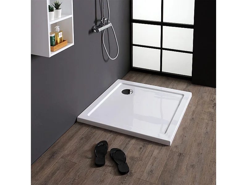 Bac À Douche Carré 80X80 Cm Acrylique Et Abs Blancs | Alba