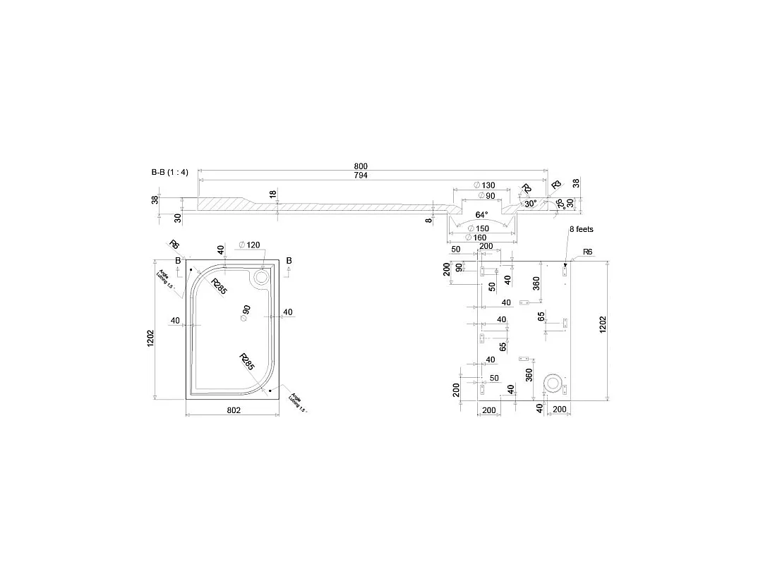 Receveur De Douche Fin En Résine 80X120 Extra Plat | Klio