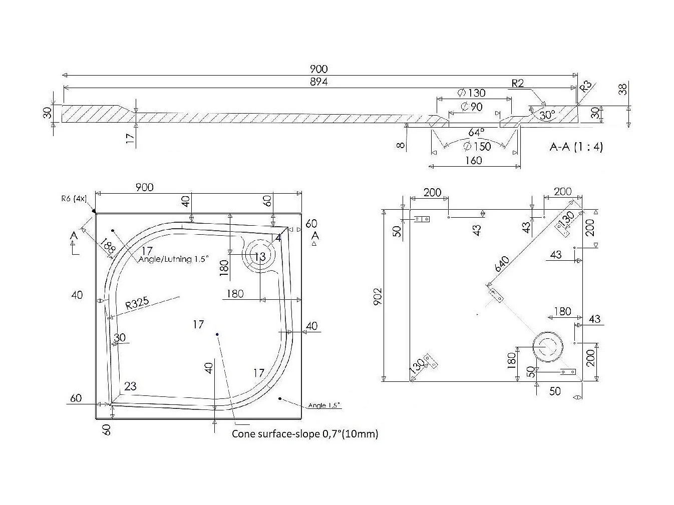Receveur De Douche En Résine 90X90 Cm Extra Plat | Klio