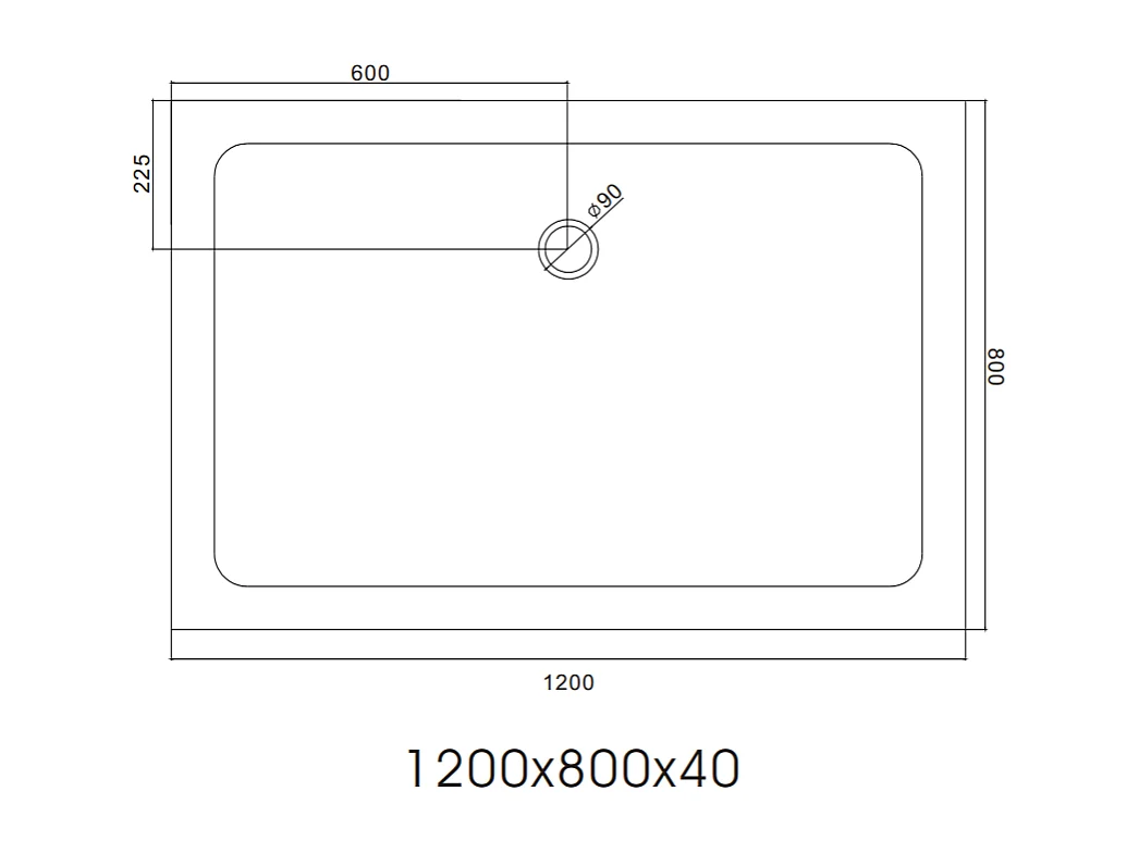 Receveur De Douche Rectangulaire 120X80 En Acrylique Et Abs Blanc | Alba