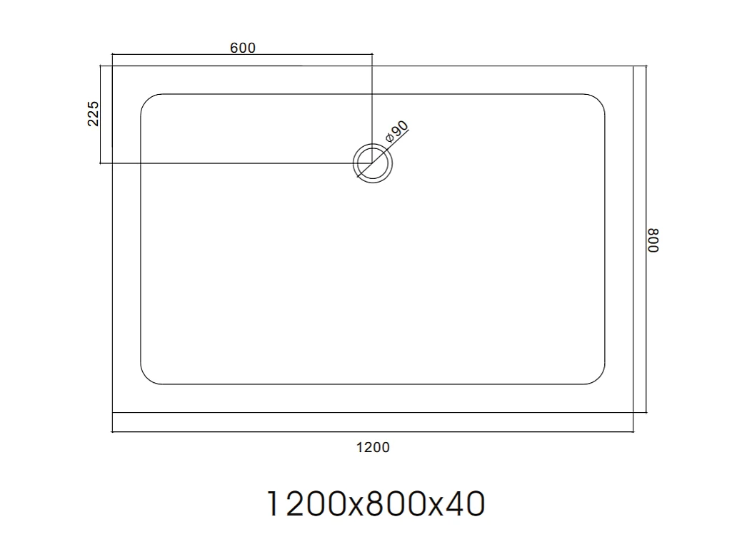 Receveur De Douche Rectangulaire 120X80 En Acrylique Et Abs Blanc | Alba