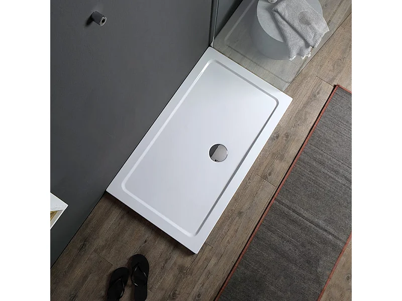 Receveur De Douche Rectangulaire 120X80 En Acrylique Et Abs Blanc | Alba