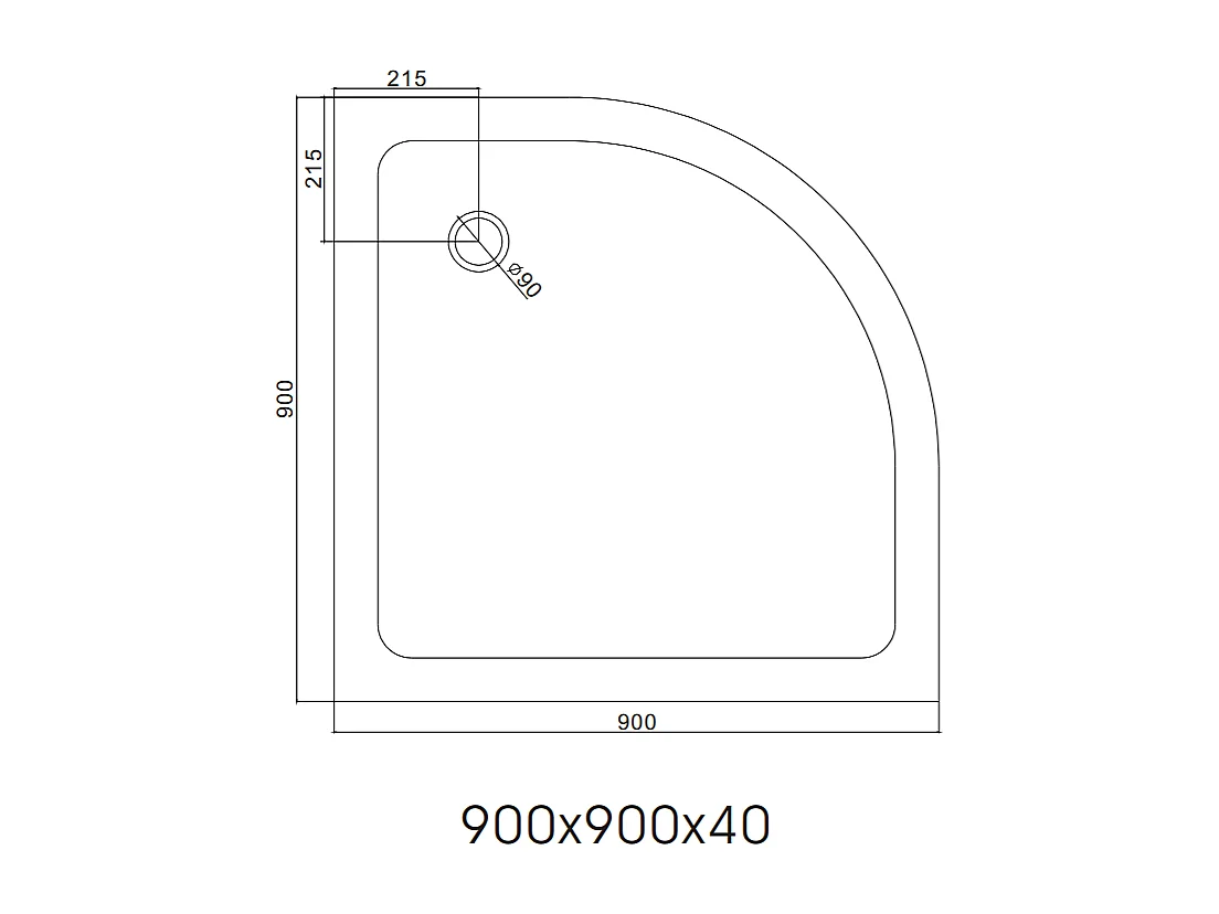 Bac À Douche Acrylique Mince Et Semi-Circulaire De 90X90 Cm | Alba