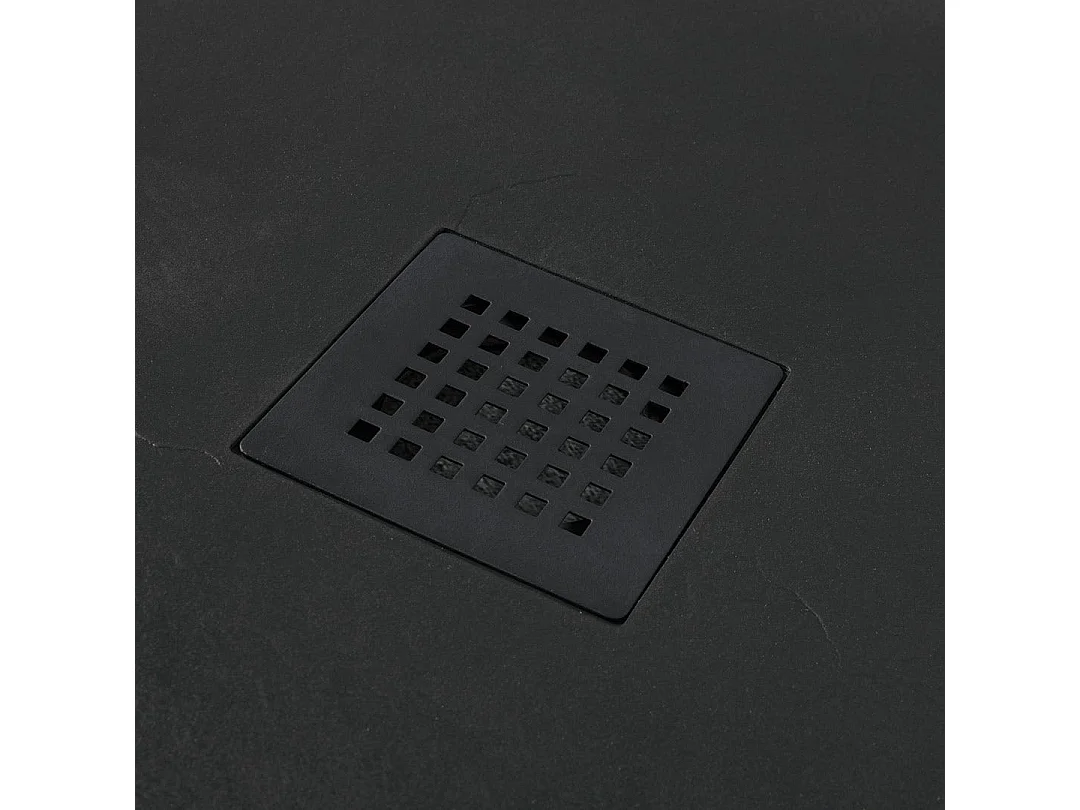 Receveur De Douche Angulaire 80X80 En Résine Gris Anthracite | Muse