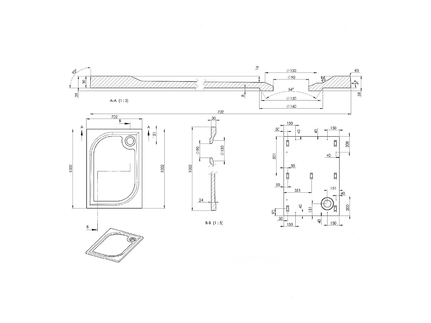Receveur De Douche Fin En Résine 70X100 Au Ras Du Sol | Klio