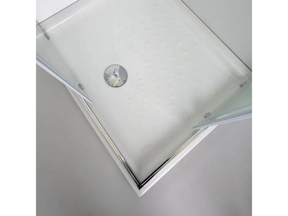 Cabine De Douche Coulissante Avec Portes Transparentes Et Receveur En Céramique 80X100