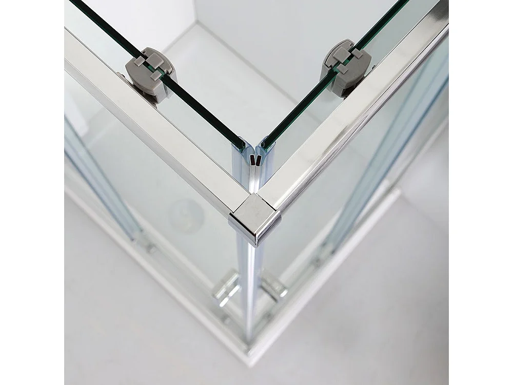 Cabine De Douche Coulissante Avec Portes Transparentes Et Receveur En Céramique 80X100